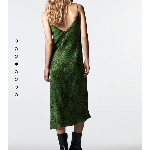 NEW Zara printed the Lara dress green midi XL womens - Picture 4 of 12